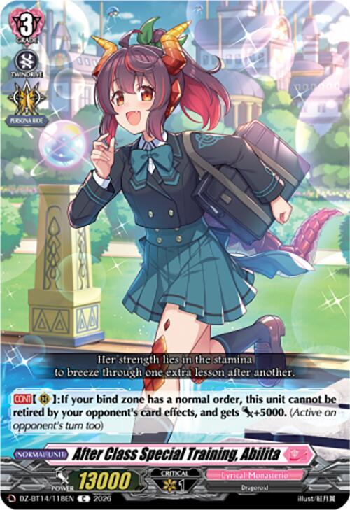 After Class Special Training, Abilita, DZ-BT14: Envoys of the Crimson Moon DZ-BT14/118EN