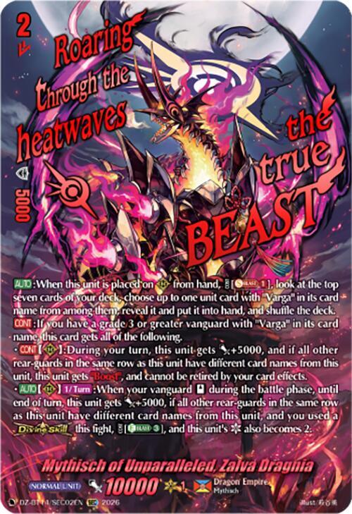 Mythisch of Unparalleled, Zalva Dragnia (SEC), DZ-BT14: Envoys of the Crimson Moon DZ-BT14/SEC02EN