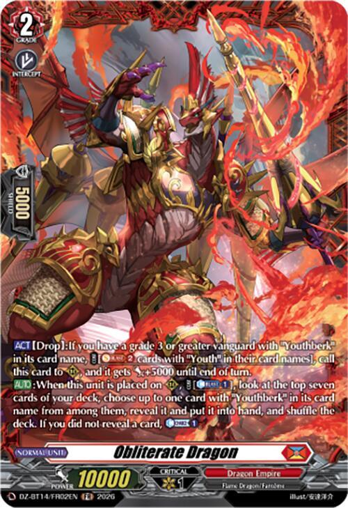 Obliterate Dragon (FR), DZ-BT14: Envoys of the Crimson Moon DZ-BT14/FR02EN