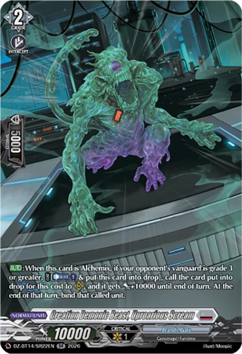 Creation Demonic Beast, Uproarious Scream (SR), DZ-BT14: Envoys of the Crimson Moon DZ-BT14/SR22EN