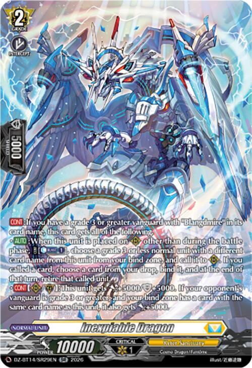 Inexpiable Dragon (SR), DZ-BT14: Envoys of the Crimson Moon DZ-BT14/SR29EN