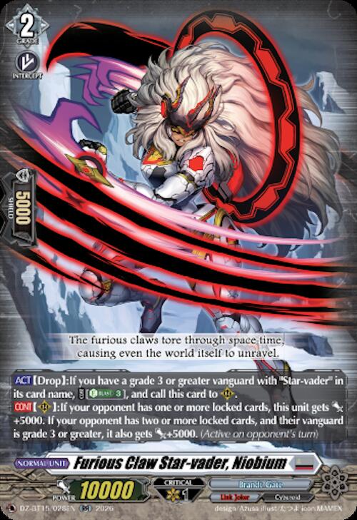 Furious Claw Star-vader, Niobium, DZ-BT15: Strike of Illusionary Shadows DZ-BT15/028EN