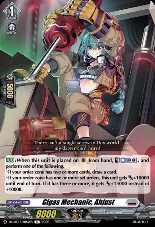 Gigas Mechanic, Ahjust, DZ-BT15: Strike of Illusionary Shadows DZ-BT15/083EN