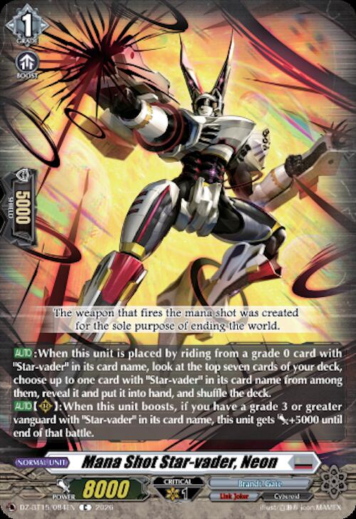 Mana Shot Star-vader, Neon, DZ-BT15: Strike of Illusionary Shadows DZ-BT15/084EN