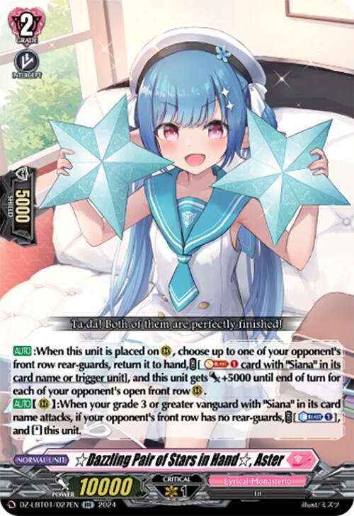 Dazzling Pair of Stars in Hand, Aster, DZ-LBT01: Lyrical Monasterio Sparkling Stars! DZ-LBT01/027EN