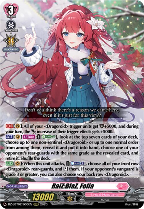 RaiZ:BlaZ, Folia, DZ-LBT02: Lyrical Monasterio Season of Wonders DZ-LBT02/006EN