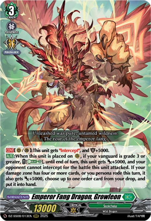 Emperor Fang Dragon, Growleon (RRR), DZ-SS08: Festival Booster 2025 DZ-SS08/013EN