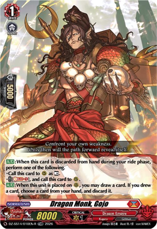 Dragon Monk, Gojo (TDR), DZ-SS14: Dragonic Overlord Start Deck DZ-SS14/010EN-R