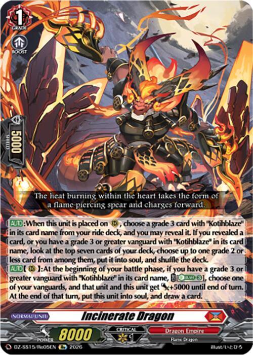 Incinerate Dragon, DZ-SS15: The Legendary Vanguards DZ-SS15/Re05EN