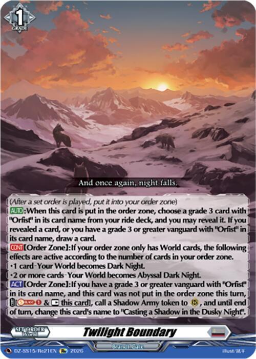 Twilight Boundary, DZ-SS15: The Legendary Vanguards DZ-SS15/Re21EN