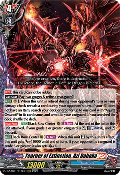 Yearner of Extinction, Azi Dahaka, DZ-TB01: Future Card Buddyfight DZ-TB01/016EN