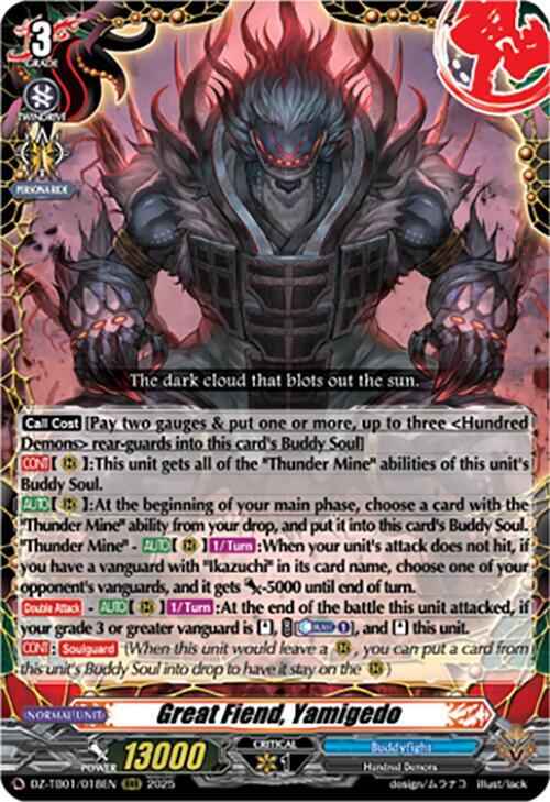 Great Fiend, Yamigedo, DZ-TB01: Future Card Buddyfight DZ-TB01/018EN