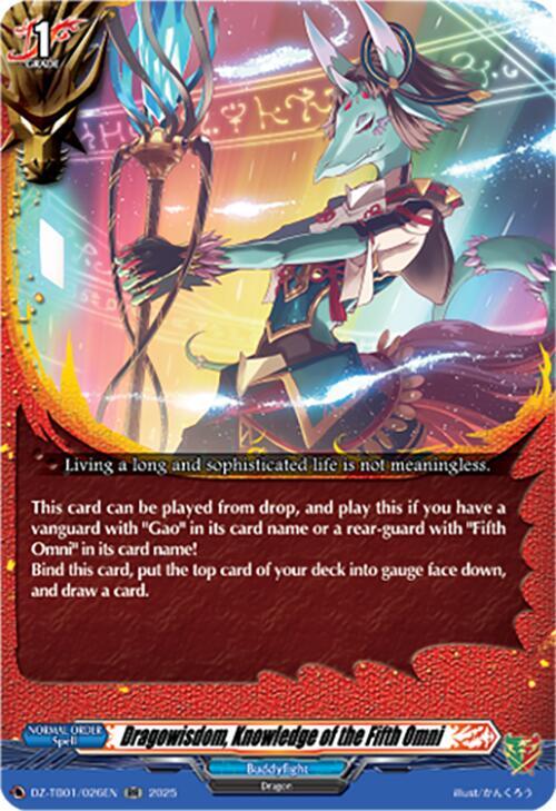 Dragowisdom, Knowledge of the Fifth Omni, DZ-TB01: Future Card Buddyfight DZ-TB01/026EN