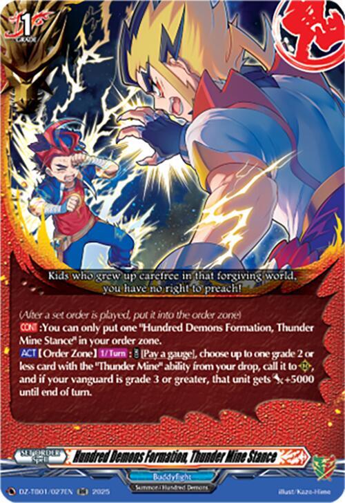 Hundred Demons Formation, Thunder Mine Stance, DZ-TB01: Future Card Buddyfight DZ-TB01/027EN