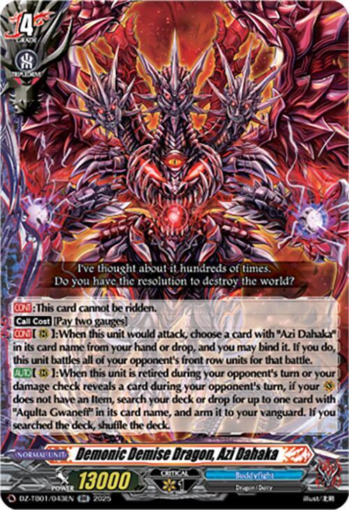 Demonic Demise Dragon, Azi Dahaka, DZ-TB01: Future Card Buddyfight DZ-TB01/043EN