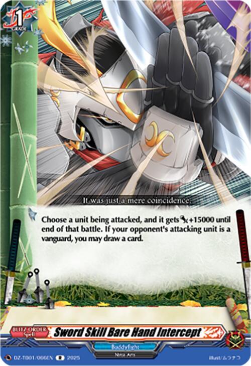 Sword Skill Bare Hand Intercept, DZ-TB01: Future Card Buddyfight DZ-TB01/066EN