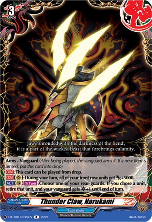 Thunder Claw, Narukami, DZ-TB01: Future Card Buddyfight DZ-TB01/075EN