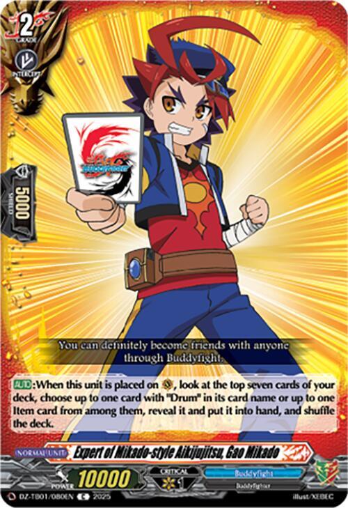 Expert of Mikado-style Aikijujitsu, Gao Mikado, DZ-TB01: Future Card Buddyfight DZ-TB01/080EN