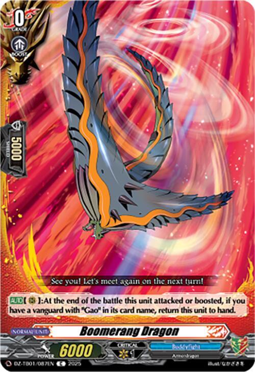 Boomerang Dragon, DZ-TB01: Future Card Buddyfight DZ-TB01/087EN