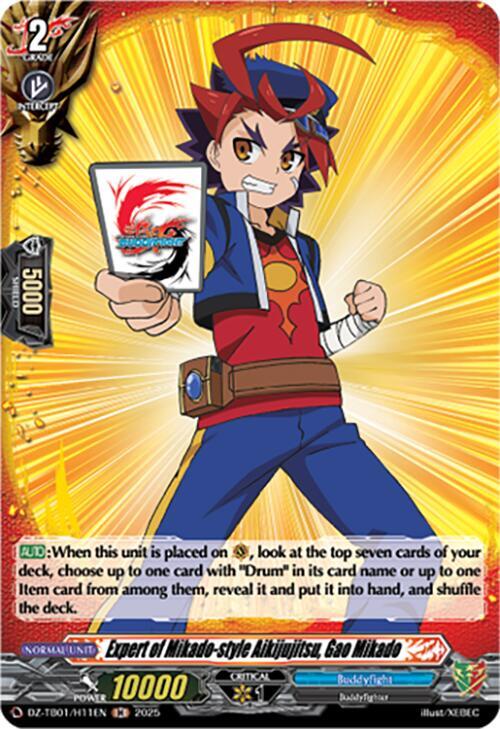 Expert of Mikado-style Aikijujitsu, Gao Mikado (H), DZ-TB01: Future Card Buddyfight DZ-TB01/H11EN