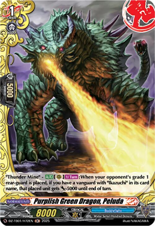 Purplish Green Dragon, Peluda (H), DZ-TB01: Future Card Buddyfight DZ-TB01/H72EN