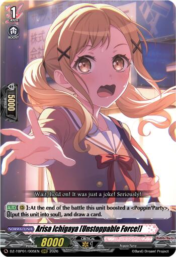 Arisa Ichigaya [Unstoppable Force!], DZ-TBP01: BanG Dream! Girls Band Party! DZ-TBP01/005EN