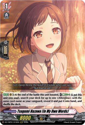 Tsugumi Hazawa [In My Own Words], DZ-TBP01: BanG Dream! Girls Band Party! DZ-TBP01/010EN