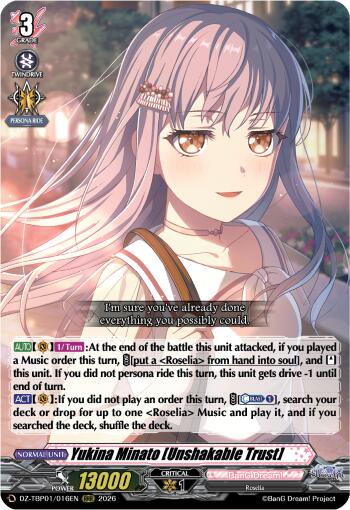 Yukina Minato [Unshakable Trust], DZ-TBP01: BanG Dream! Girls Band Party! DZ-TBP01/016EN