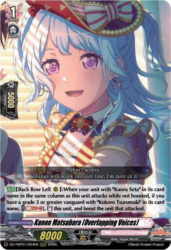 Kanon Matsubara [Overlapping Voices], DZ-TBP01: BanG Dream! Girls Band Party! DZ-TBP01/024EN