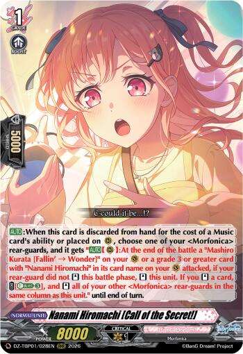Nanami Hiromachi [Call of the Secret!], DZ-TBP01: BanG Dream! Girls Band Party! DZ-TBP01/028EN