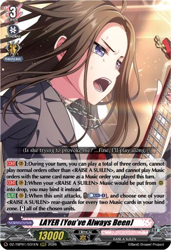 LAYER [You've Always Been], DZ-TBP01: BanG Dream! Girls Band Party! DZ-TBP01/031EN