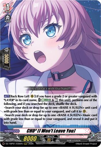 CHU2 [I Won't Leave You], DZ-TBP01: BanG Dream! Girls Band Party! DZ-TBP01/035EN
