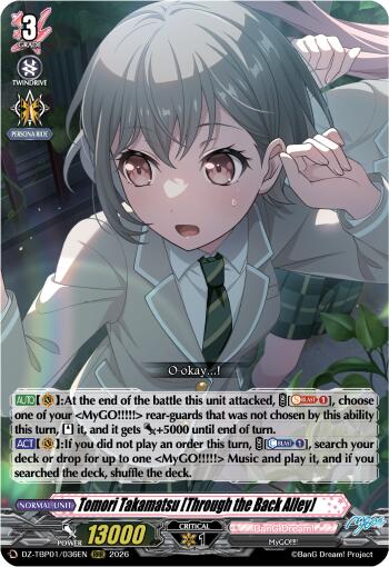 Tomori Takamatsu [Through the Back Alley], DZ-TBP01: BanG Dream! Girls Band Party! DZ-TBP01/036EN