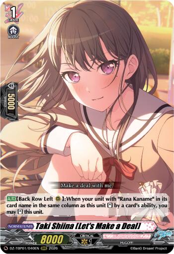 Taki Shiina [Let's Make a Deal], DZ-TBP01: BanG Dream! Girls Band Party! DZ-TBP01/040EN