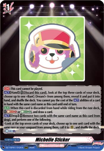Michelle Sticker, DZ-TBP01: BanG Dream! Girls Band Party! DZ-TBP01/042EN