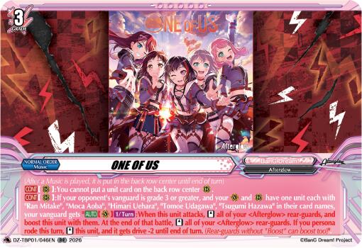 ONE OF US, DZ-TBP01: BanG Dream! Girls Band Party! DZ-TBP01/046EN