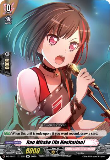 Ran Mitake [No Hesitation], DZ-TBP01: BanG Dream! Girls Band Party! DZ-TBP01/072EN