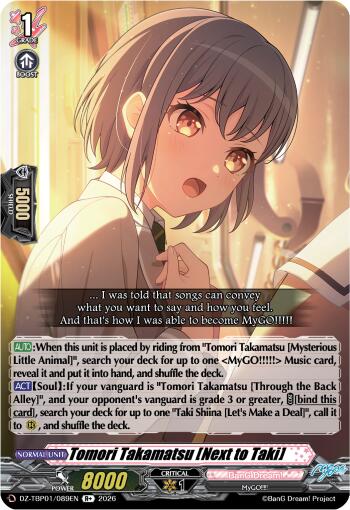 Tomori Takamatsu [Next to Taki], DZ-TBP01: BanG Dream! Girls Band Party! DZ-TBP01/089EN