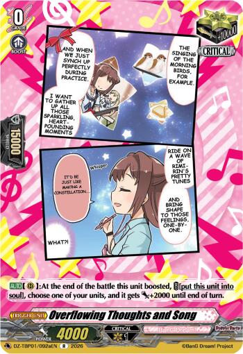 Overflowing Thoughts and Song (A), DZ-TBP01: BanG Dream! Girls Band Party! DZ-TBP01/092aEN