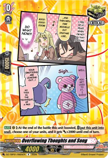 Overflowing Thoughts and Song (E), DZ-TBP01: BanG Dream! Girls Band Party! DZ-TBP01/092eEN
