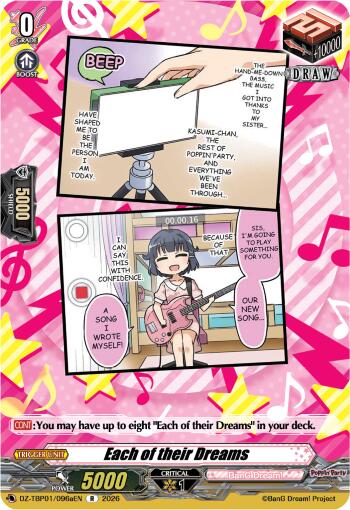 Each of their Dreams (A), DZ-TBP01: BanG Dream! Girls Band Party! DZ-TBP01/096aEN