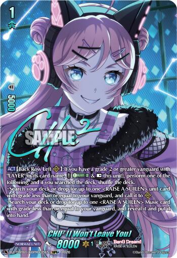 CHU2 [I Won't Leave You] (GBPR+), DZ-TBP01: BanG Dream! Girls Band Party! DZ-TBP01/GBPR+35EN