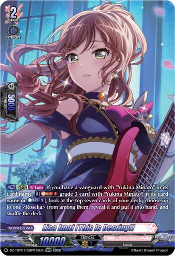 Lisa Imai [This Is Destiny!] (GBPR), DZ-TBP01: BanG Dream! Girls Band Party! DZ-TBP01/GBPR18EN
