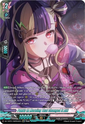 PAREO [A Morning That Changed It All] (GBPR), DZ-TBP01: BanG Dream! Girls Band Party! DZ-TBP01/GBPR34EN