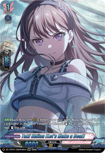 Taki Shiina [Let's Make a Deal] (GBPR), DZ-TBP01: BanG Dream! Girls Band Party! DZ-TBP01/GBPR40EN