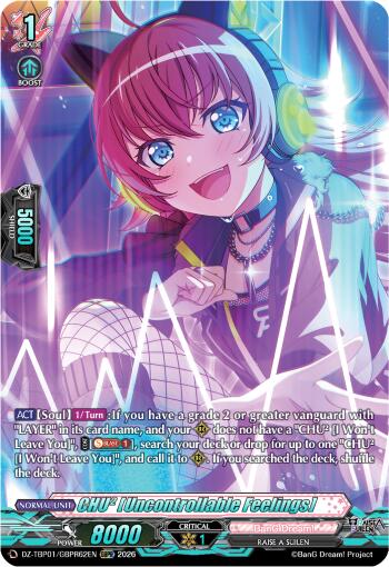 CHU2 [Uncontrollable Feelings] (GBPR), DZ-TBP01: BanG Dream! Girls Band Party! DZ-TBP01/GBPR62EN