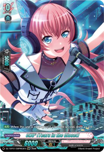 CHU2 [Tears in the Closet] (GBPR), DZ-TBP01: BanG Dream! Girls Band Party! DZ-TBP01/GBPR63EN