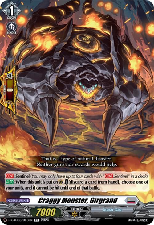 Craggy Monster, Girgrand, DZ-TD03: Start Up Trial Deck "Brandt Gate" DZ-TD03/013EN