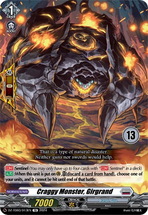 Craggy Monster, Girgrand (13), DZ-TD03: Start Up Trial Deck "Brandt Gate" DZ-TD03/013EN