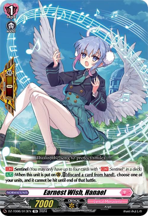 Earnest Wish, Hanael, DZ-TD06: Start Up Trial Deck "Lyrical Monasterio" DZ-TD06/013EN